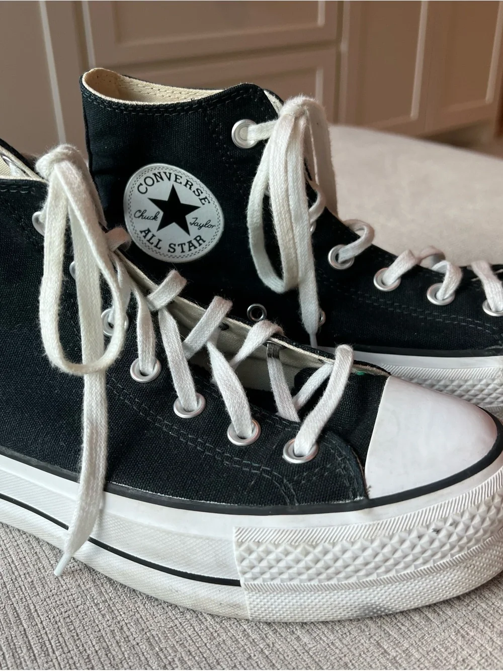 Chuck Taylor All Star Lift Platform Canvas Black & White Size 7 - Picture 8 of 11